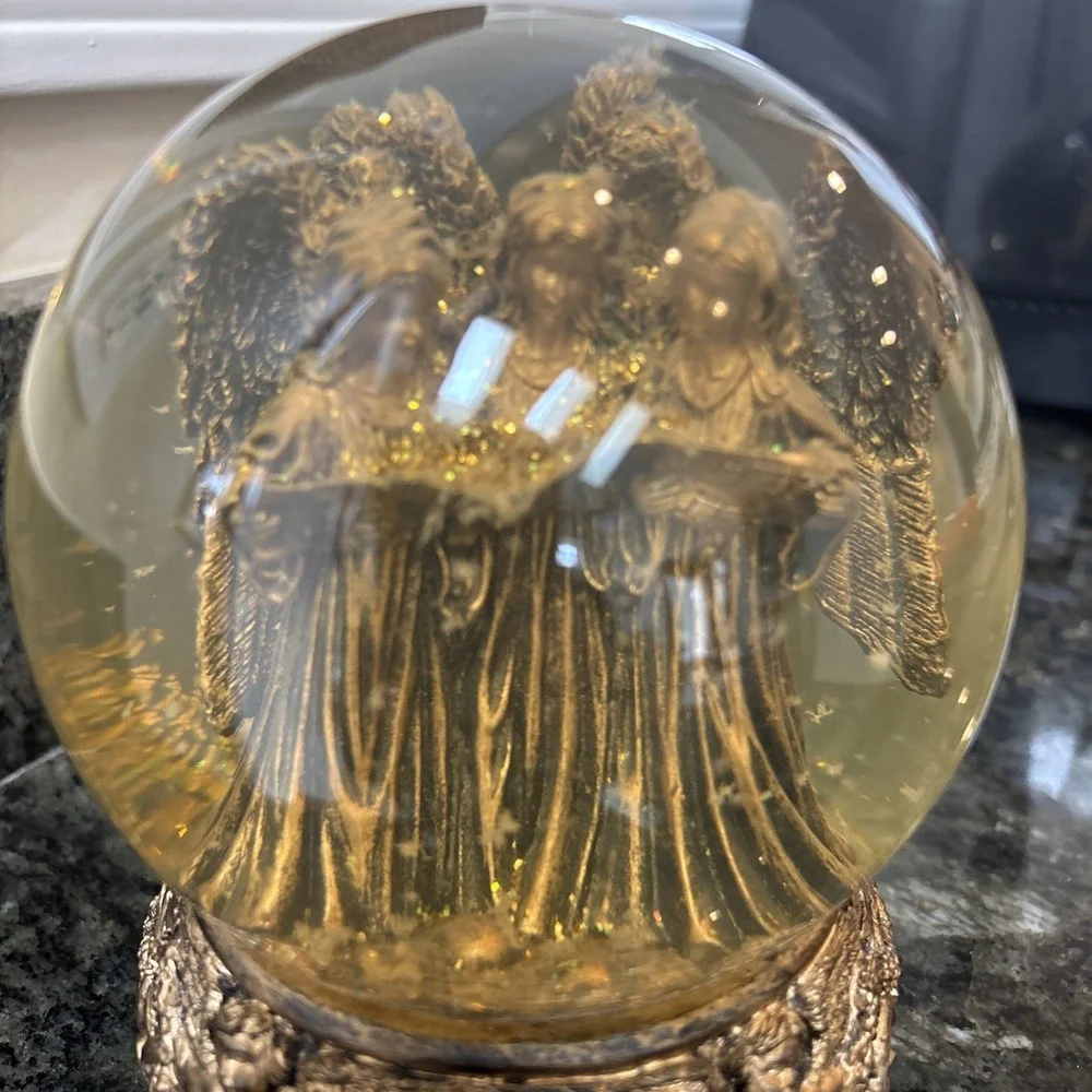 Vtg Pier 1 Import Angel Music Snow Globe Hark The Herald Angels Sing Collectible
